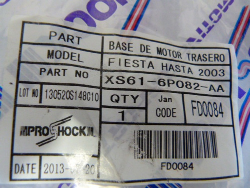 Base De Motor Trasero Fiesta Hasta 2003