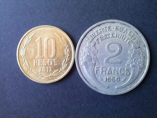 Moneda Francia 2 Francos 1950 Aluminio (c16)