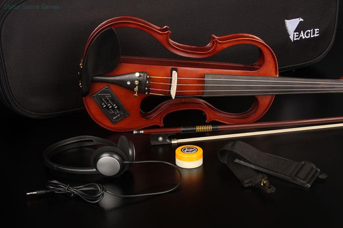 Violino Eagle Elétrico Ev 744 Com Case E Fone 12x