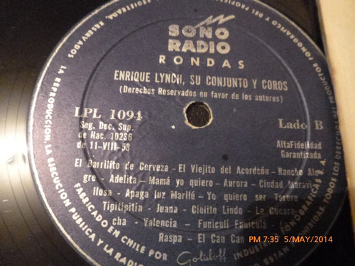 Vinilo Lp De Enrique Lynch --rondas (u903