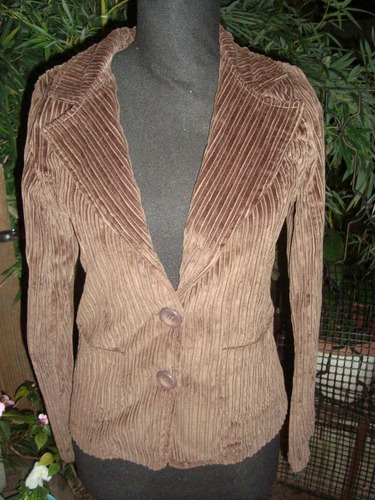 Retro Vintage Saco Blazer De Corderoy Baston Ancho Talle S