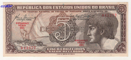 * C111 - 5 Cruz. 1961 - Cedula Do Índio Série 31 Fe *