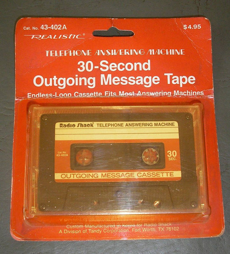 Cassette 30 Segundos Para Contestador Telefónico