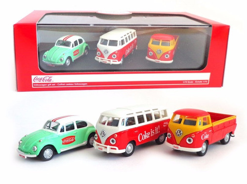 Volkswagen Set Coca-cola Fusca E 2 Kombi Coca-cola 1:72 Mot