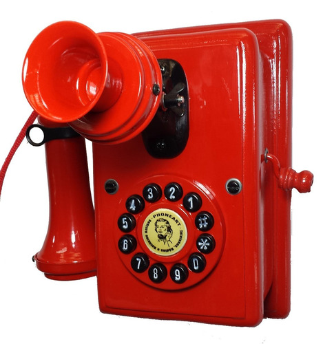 Telefone Antigo Nelphone De Parede Vermelho