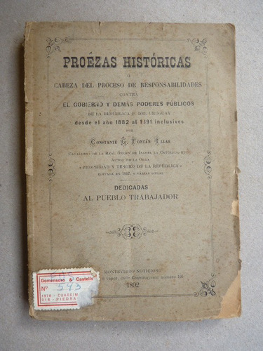 Fontán Illas, C. G. Proezas Históricas. 1891