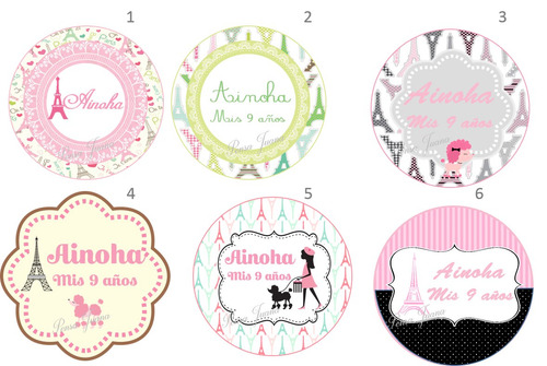 Etiquetas Candy Bar Personalizadas Paris