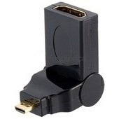 Adaptador Micro Hdmi Macho X Hdmi Fêmea Dourado Rotação 180°