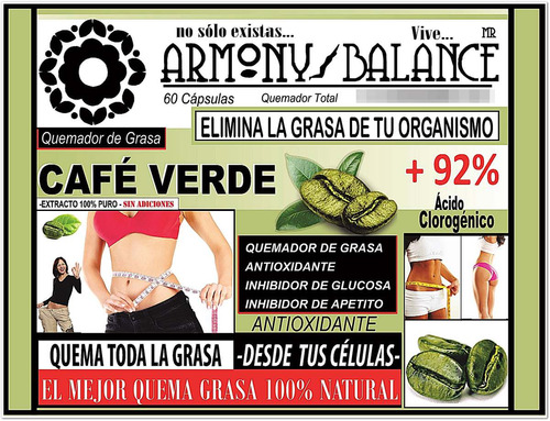 Cafe Artesanal Verde Extracto Natural 100% Armonybalance