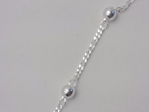 Imagem 7 de 7 de Pulseira Infantil Bolinha 3mm Prata 925 Legítima C/ Garantia