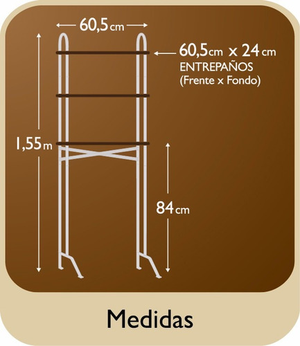 Imagen 5 de 7 de Ahorra Espacio Para Baño Konekte Café Repisas Sólidas