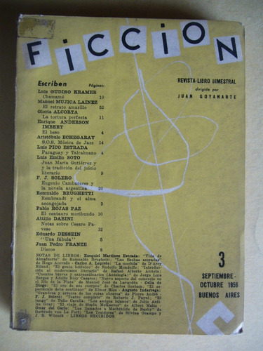 Revista Literaria Ficción / 1956  Mujica Lainez Pico Estrada