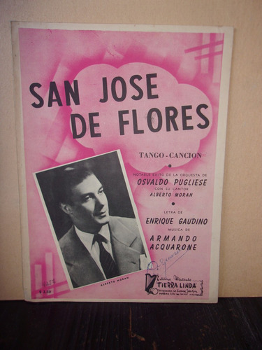 Partitura Antigua Firmada San Jose De Flores Gaudini Acquaro