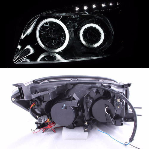Toyota Rav4 2006 - 2008 Juego De Faros Con Ojo De Angel Negr