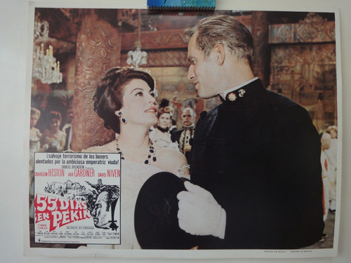 Cartel 55 Dias En Pekin Charlton Heston Ava Gardner 1963