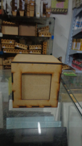 Porta Retrato Cubo Para 4 Fotos Cortado A Laser Mdf Cru