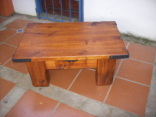 Mesa Ratona Madera Maciza Rustica Artesanal.c/hierro