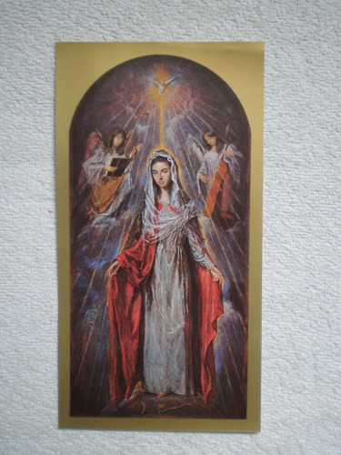 Postal Pintura De La Virgen Osvaldo Leite Catedral De Salto