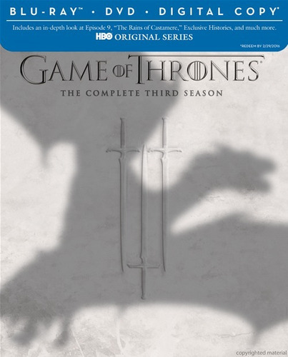 Blu-ray + Dvd Game Of Thrones Season 3 Temporada 3 Digipack