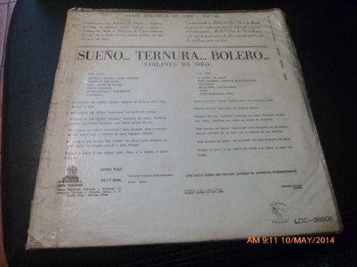Vinilo Lp De Violines De Oro Sueño Ternura Boleros (u833