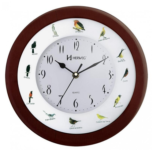 Relógio Parede Herweg 6370 Canto De Pássaros Brasileiros Som