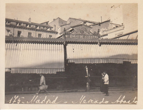 Antigua Foto Mercado Abasto Madrid España Comienzos Siglo Xx