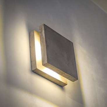 Imagen 1 de 4 de Iluminacion Difusores Led Aplique Concreto Moderno
