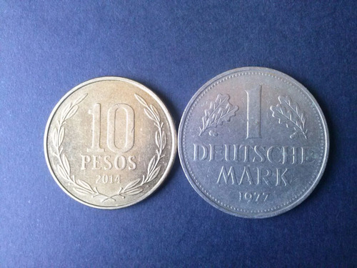 Moneda Alemania Federal 1 Mark Níquel 1977 Ceca J