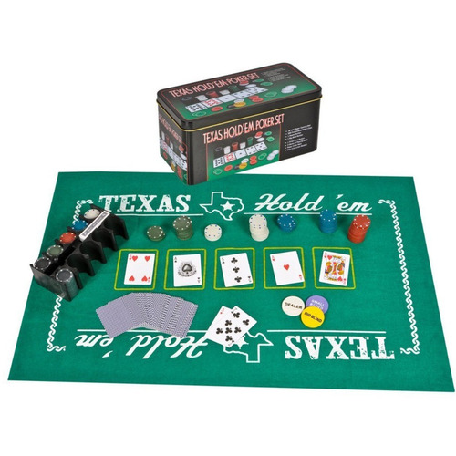 ¡ Set De Poker Tipo Casino Texas Hold Fichas Paño Cartas !!