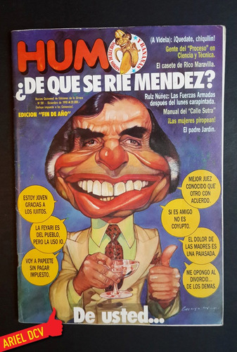 Revista Humor N° 281 | Dic1990 | Menem | Mendez