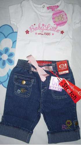 Precioso Conjunto Jeans Para Bebé Talla 6m