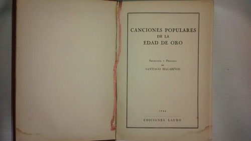 Canciones Populares De La Edad De Oro Ediciones Lauro 1944