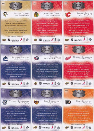 2009-10 Upper Deck Captain's Calling 9 Cards Set (Usado)