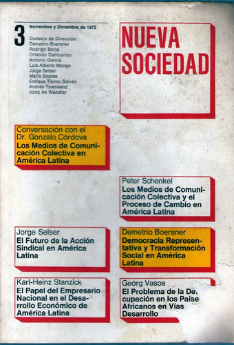 Nueva Sociedad Nº3 1972 Y Nº4 1973