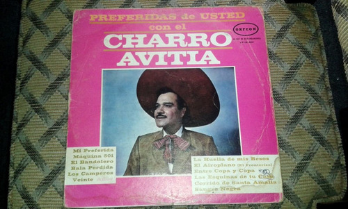 Disco Acetato De Preferidas De Usted Con El Charro Avitia