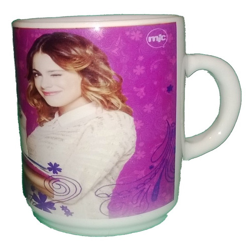 Taza Porcelana Estampada Violetta Plastico Polimero Souvenir