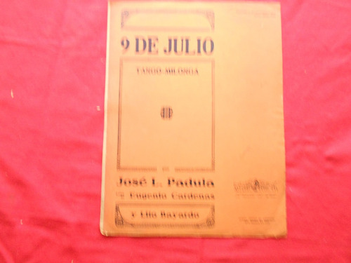 J.l.padula / 9 De Julio / Tango / Para Piano