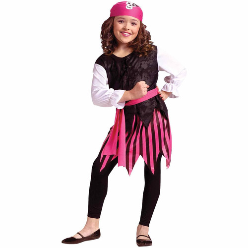 Disfraz Para Niña Pirata Del Caribe Rosa Talla S (4-6)