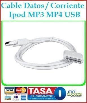 Cable Sincronizador Cargador iPhone 4s iPod Nano Touch Mp4