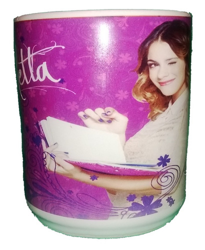 Taza Porcelana Estampada Violetta Plastico Polimero Souvenir