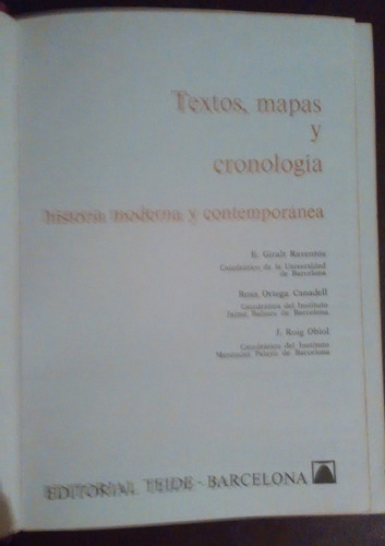 Textos, Mapas Y Cronología Giralt / Ortega / Roig