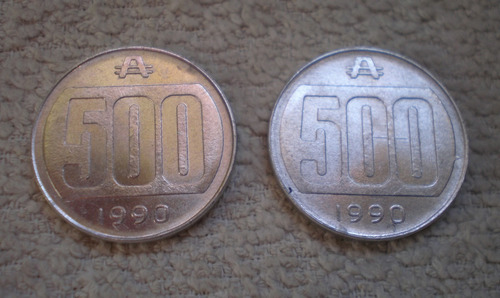 Argentina 500 Australes Año 1990 1991 Km#104 Moneda Aluminio