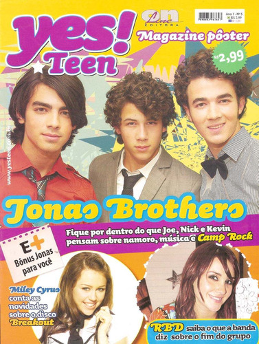 Revista Pôster Jonas Brothers Miley Cyrus Dulce Maria!