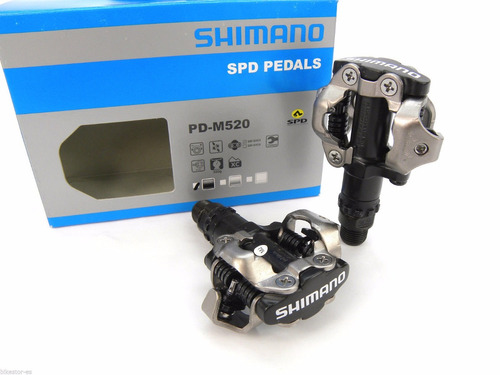 Pedal Shimano Clip Pd M520 Preto Com Taquinhos Mtb Bike