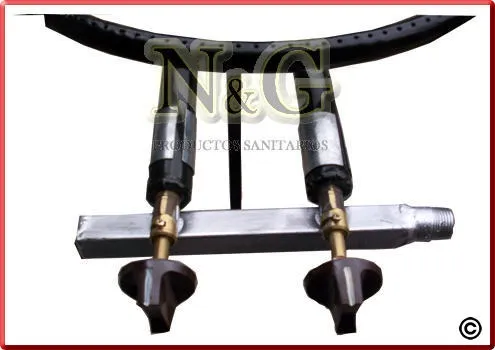 Imagen 4 de 6 de Mechero Quemador Gas 60 Cm Paellero Disco Enlozado 2 Llaves