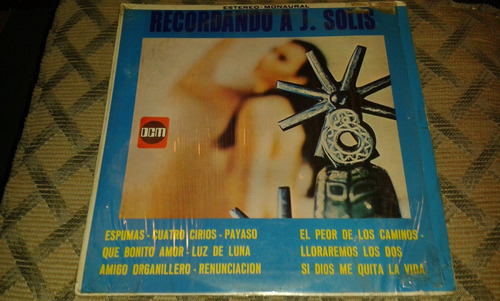 Disco De Acetato De Recordando A Javier Solis