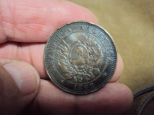 Moneda Argentina 2 Centavos 1892 Craquelada Ref (a 73) (Usado)