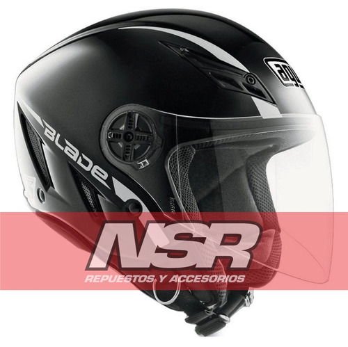 Casco Agv Abierto Con Visor Blade Negro Scooter Nsr Motos