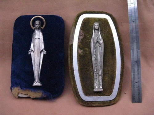 Mundo Vintage:  02 Antiguos Virgen Maria  De Metal Ayt