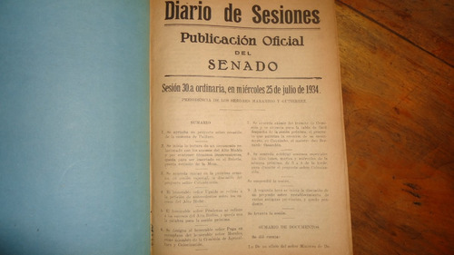 Estudio Ley De Colonización Agrícola 1934 Camara Senadores